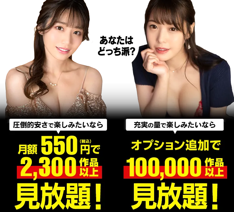 FANZA TV 月額550円（税込）で2,300作品以上が見放題